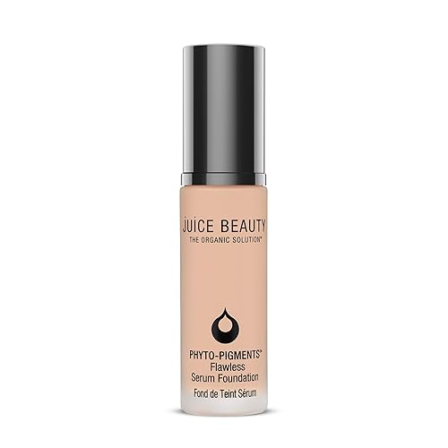 Juice Beauty Phyto?Pigments Flawless Serum Foundation - Non-Comedogenic, Long-Wear & Buildable Medium-to-Full Coverage - Vegan, Clean Hydrating Liquid Makeup for All Skin Types, 30 mL, 05 Buff