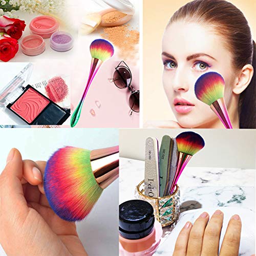 Large Powder Mineral Brush?Foundation Makeup Brush,Powder Brush and Blush Brush for Daily Makeup,Kabuki Makeup Brushes(Colorful) …