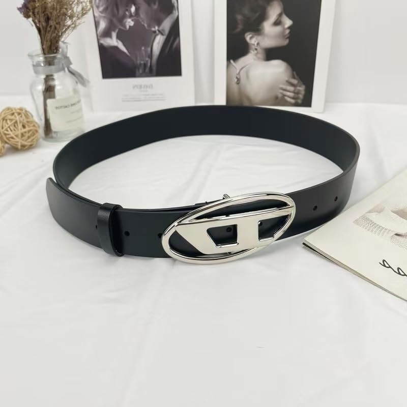 MOLERFO D-Ring Punk Rock Belt for Women: Y2K PU Leather Gothic Belt W/Metal Snap Buckle, Adjustable for Jeans, Dresses (Black)