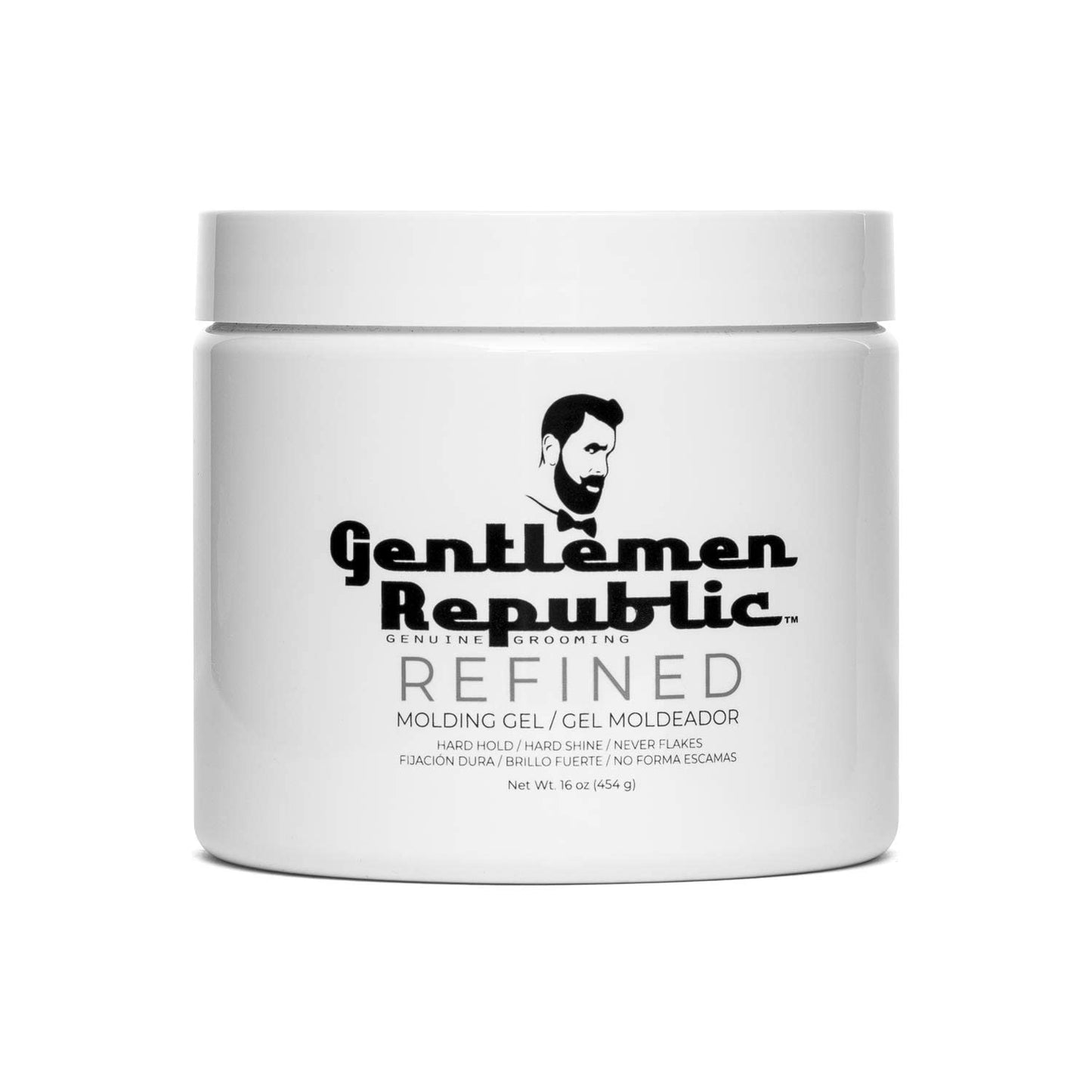 Gentlemen Republic Refined Hair Gel for Men 16oz - Professional Formula for 24 Hr Shine and Strong Hold, Humidity Resistant Styling Gel for hair, 100%