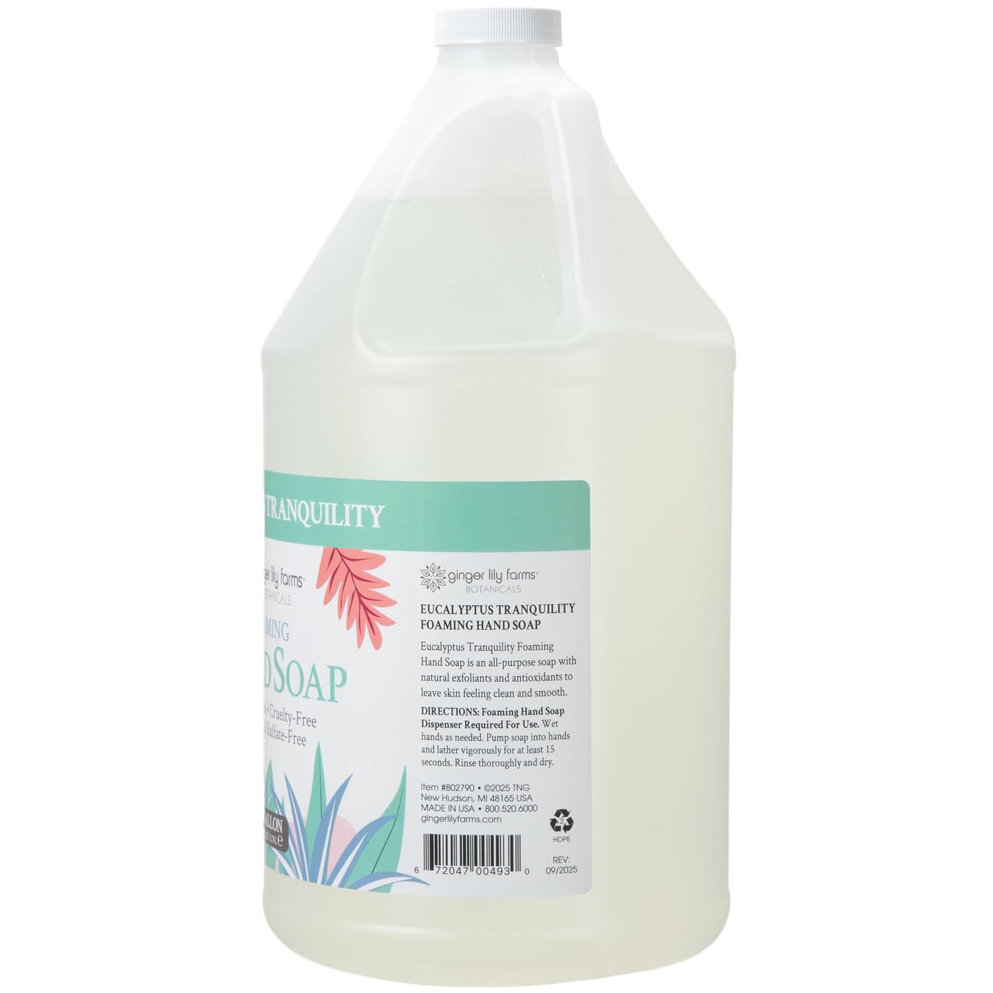 Ginger Lily Farms Botanicals All-Purpose Foaming Hand Soap Refill, 100% Vegan & Cruelty-Free, Eucalyptus Tranquility Scent, 1 Gallon (Pack of 4) Beauty & Personal Care Ginger Lily Farms