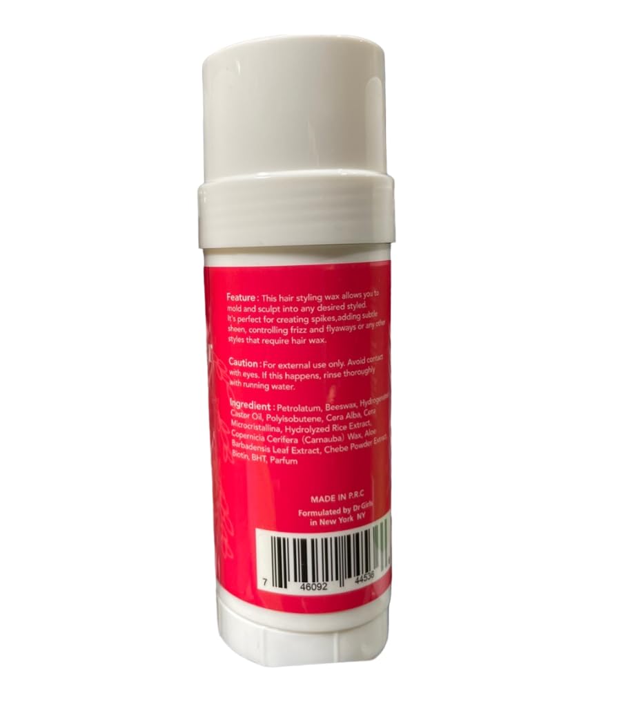 Dr.Girls Rice Water Extra Mega Hold Hair Beeswax Stick 2.11oz/ 60g (Chebe Oil & Aloe Vera)