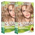 Garnier Nutrisse Ultra Crème Hair Color, Permanent Hair Dye with 100% Gray Coverage, Vegan & Cruelty-Free, 82 Pearly Blonde (Biscotti), 2 Count