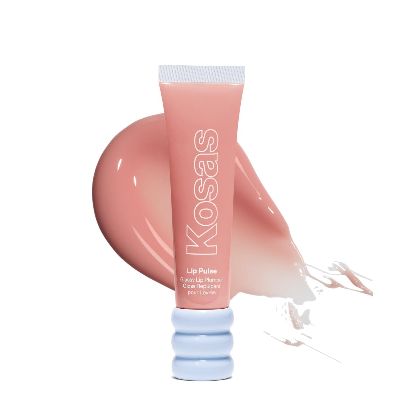 Kosas Lip Pulse Lip Plumper Gloss - Non-Sticky Hydrating Lip Gloss with Warming-Cooling Tingle, Mirror Shine Finish, Visibly Fuller Lips, Love Potion