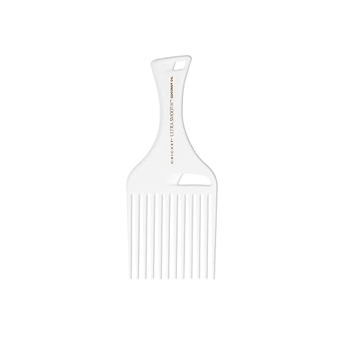Cricket Ultra Smooth Coconut Hair Pick Comb - Infused with Coconut Oil & Keratin for Frizz-Free Shine and Volume, Ideal for Curly, Thick, and Textured