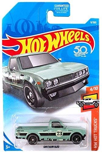 Hot Wheels 2018 50th Anniversary HW Hot Trucks Datsun 620 9/365, Pale Green