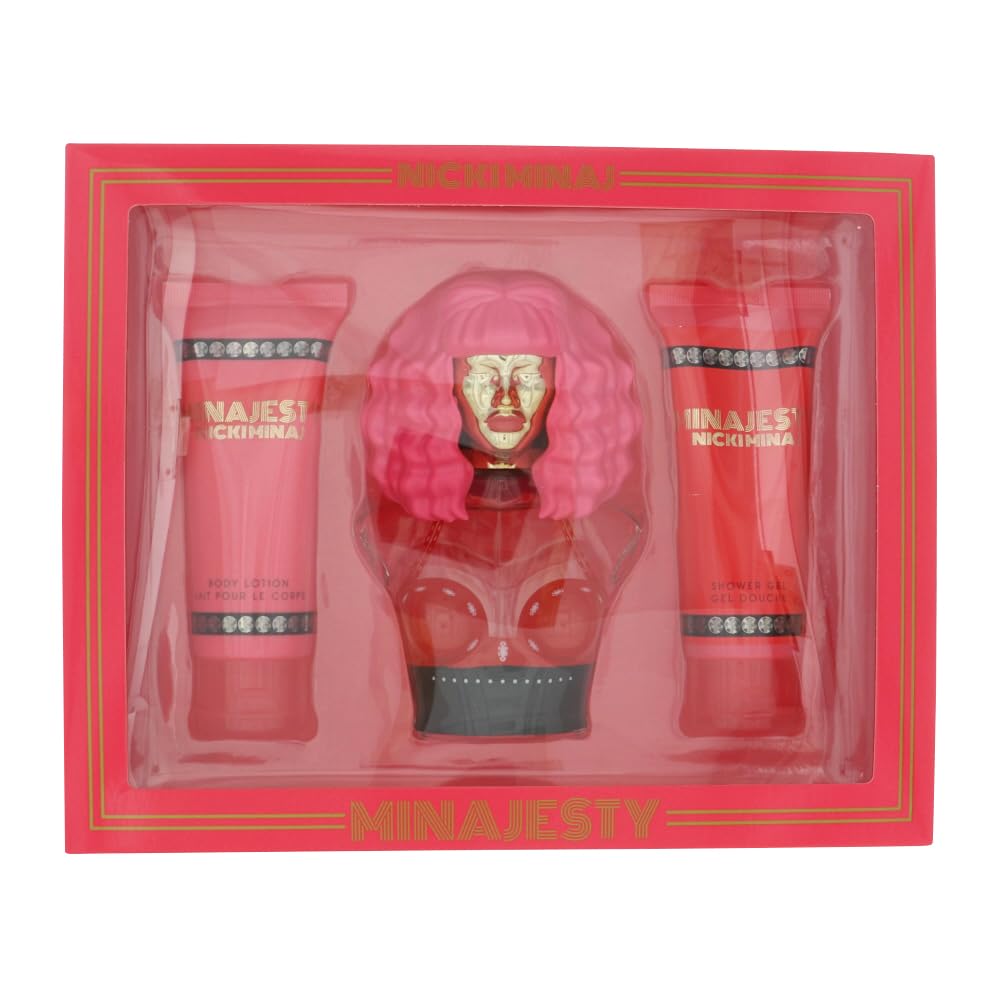 Nicki Minaj Minajesty Women Gift Set, Includes: 3.4 Oz EDP, Lotion and Gel