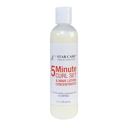 STAR CARE 5 Minute Curl Set & Wave Lotion concentrated with Retinol, Adds Sheen, Repairs & Moisturizes, Ideal for Hairpieces, Braids & Perms 8oz/226g