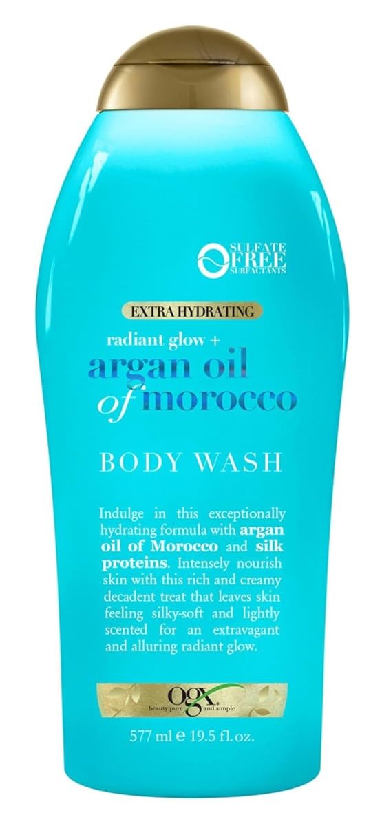 Ogx Body Wash Argan Oil Of Morocco Extra Hydrating 19.5 Ounce (577ml) (Pack of 6)