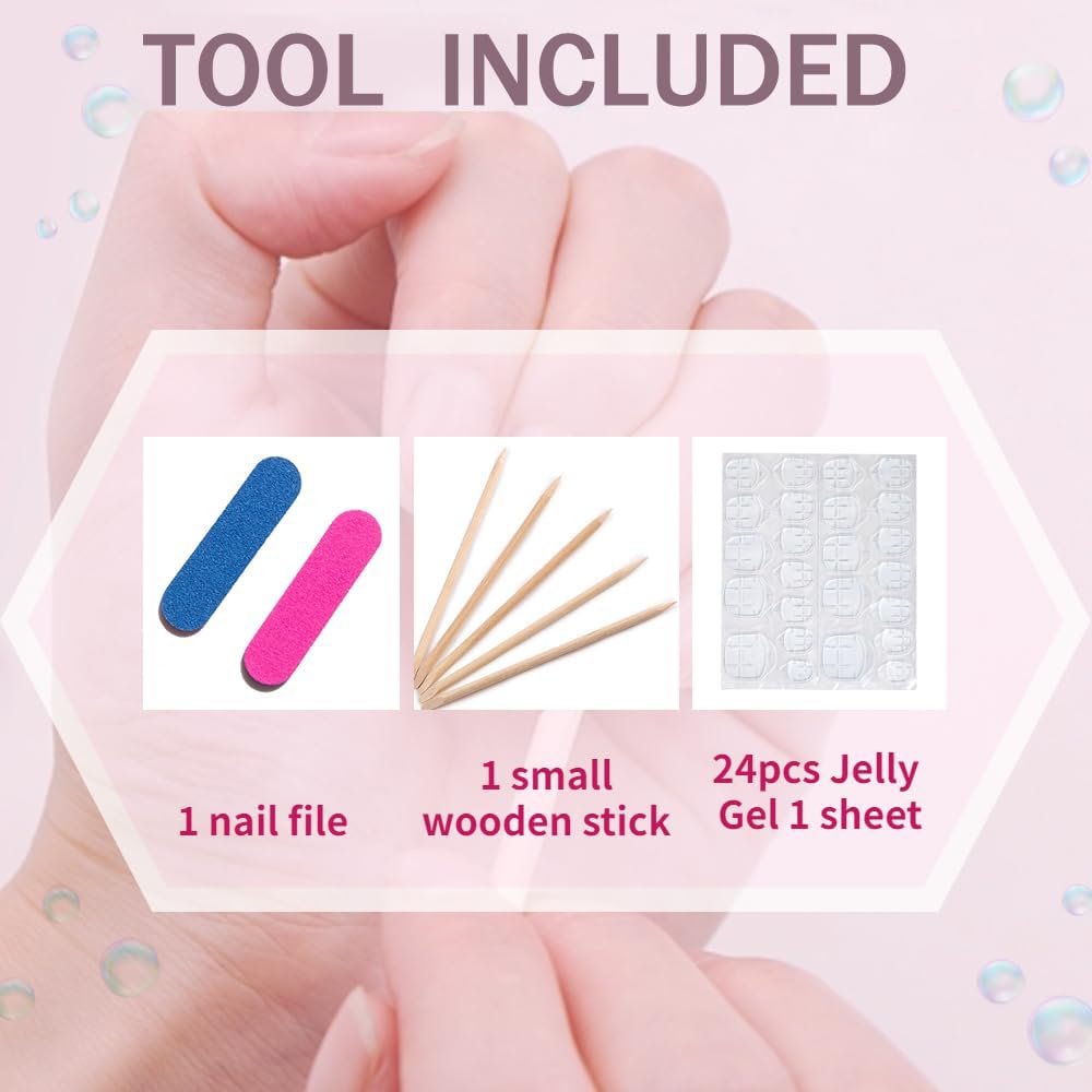 MAGLFELL Press On Nails Handmade French Nails for Women, Reusable Medium Almond False Nails, 10PCS ABS Artificial Fingernails with Tip Designs Beauty and Personal Care MAGLFELL