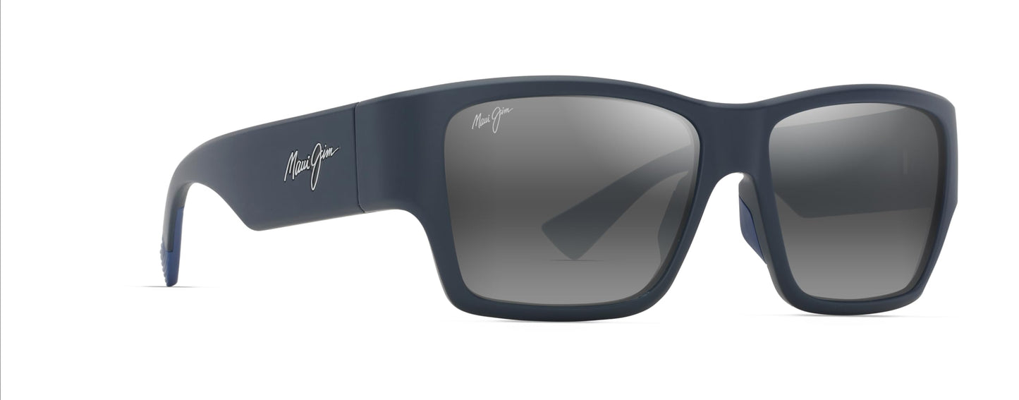 Maui Jim Men's & Women's Kaolu Polarized Square Sunglasses, Matte Blue/Neutral Grey Polarized, Extra large