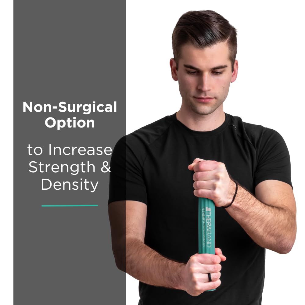 THERABAND FlexBar, Tennis Elbow Therapy Bar, Relieve Tendonitis Pain & Improve Grip Strength, Resistance Bar for Golfers Elbow & Tendinitis, Green,…