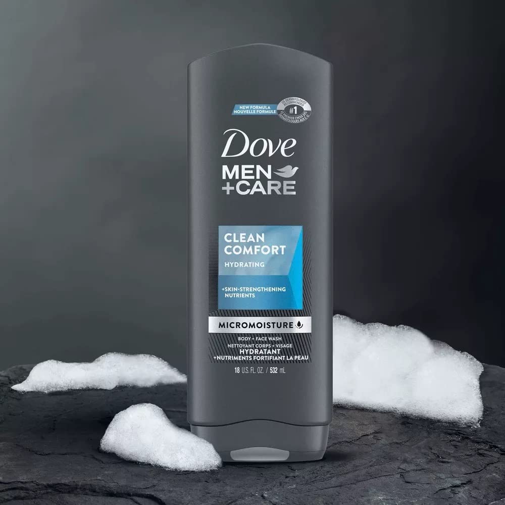 Dove Men+Care Body and Face Wash, Clean Comfort, 18 oz