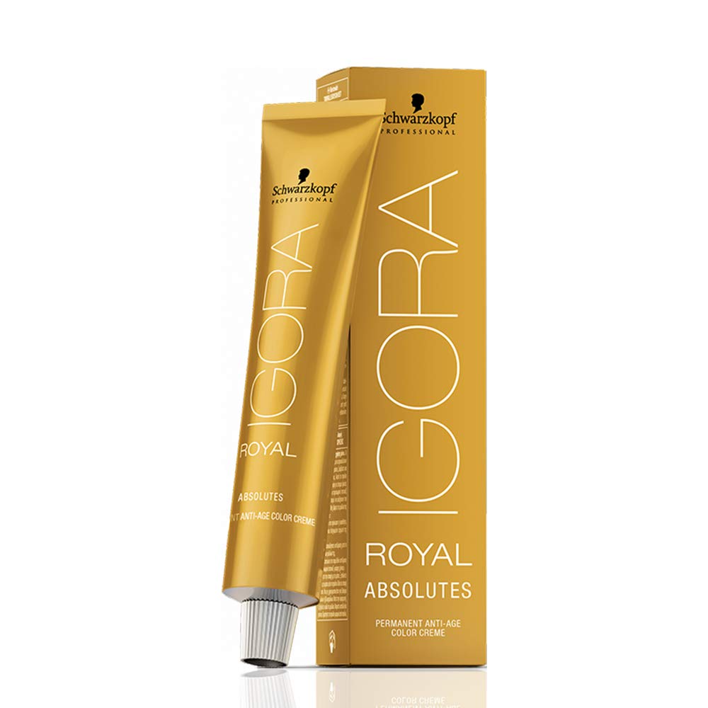 Igora Royal Absolutes 7-60 Medium Blonde Chocolate Natural Permanent Anti-Age Hair Color Creme 60 grams, 100% White Hair Coverage and M Hair Designs