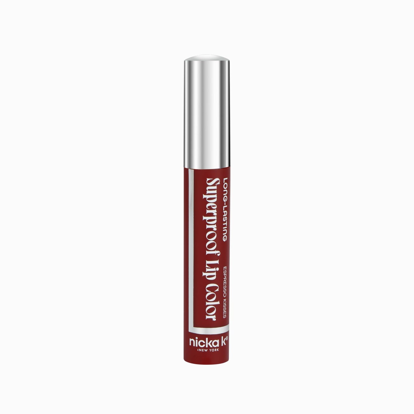 NICKA K NEW YORK Superproof Long-Lasting Lip Color, High Performance, Full Pigment, Glossy Finish (Espresso Kisses)