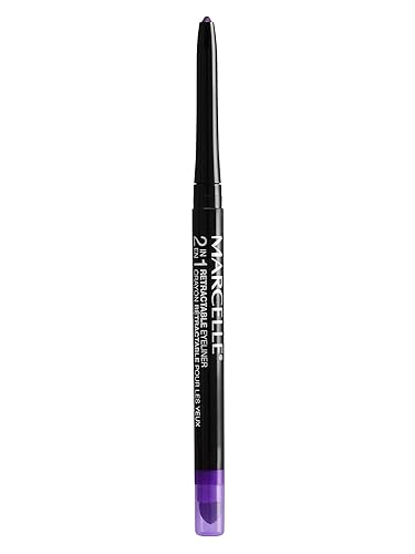 Marcelle 2-in-1 Retractable Eyeliner, Purpurite, Waterproof, Easy-To-Smudge, Smokey Eye, Long-Lasting 12h, Fragrance-Free, Hypoallergenic