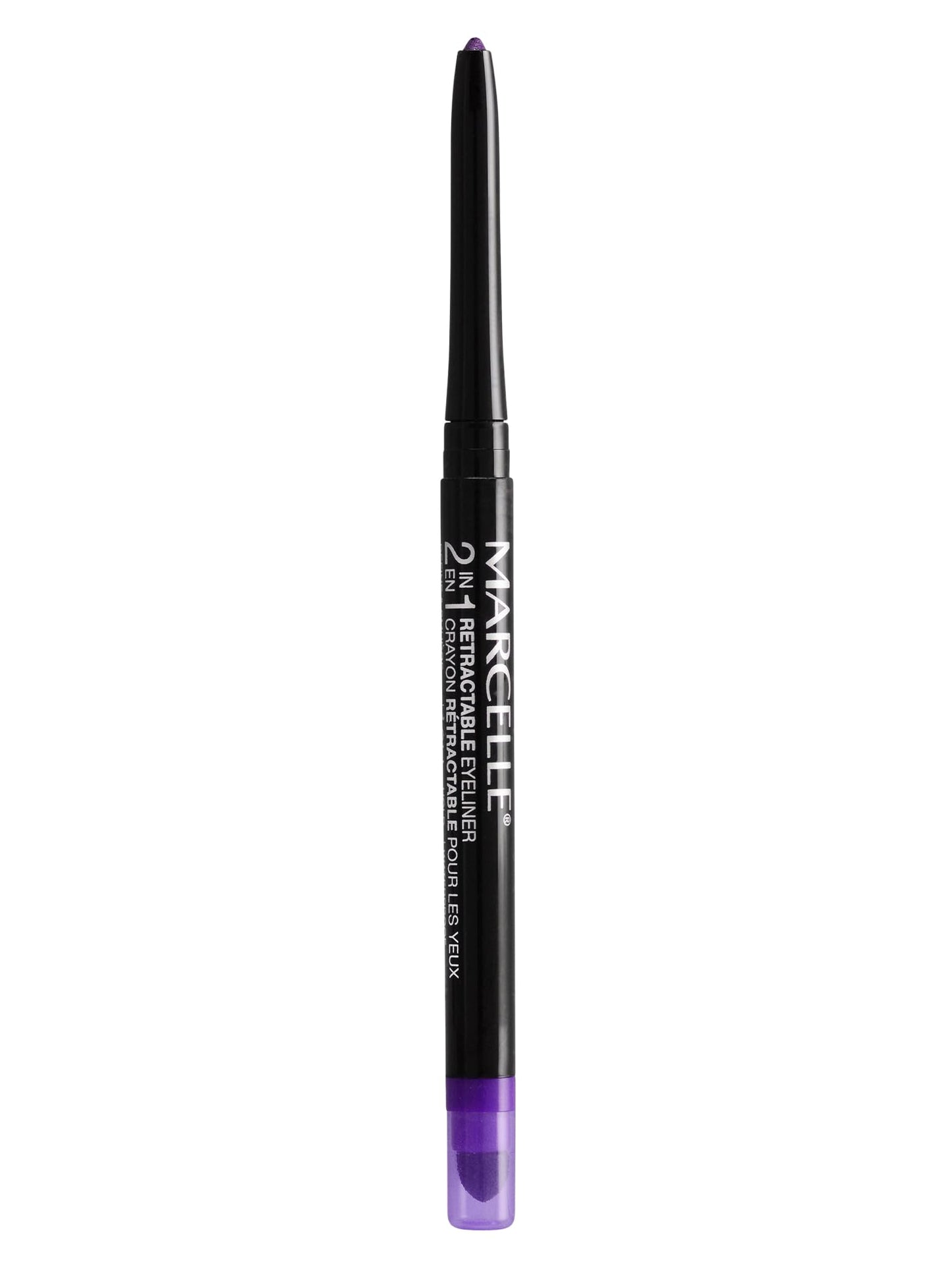 Marcelle 2-in-1 Retractable Eyeliner, Purpurite, Waterproof, Easy-To-Smudge, Smokey Eye, Long-Lasting 12h, Fragrance-Free, Hypoallergenic