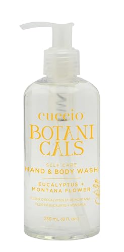 Cuccio Botanicals Hydrating Hand & Body Wash, Eucalyptus & Montana Flower, 8 oz - Soothing and Nourishing Cleanser for Soft, Refreshed Skin