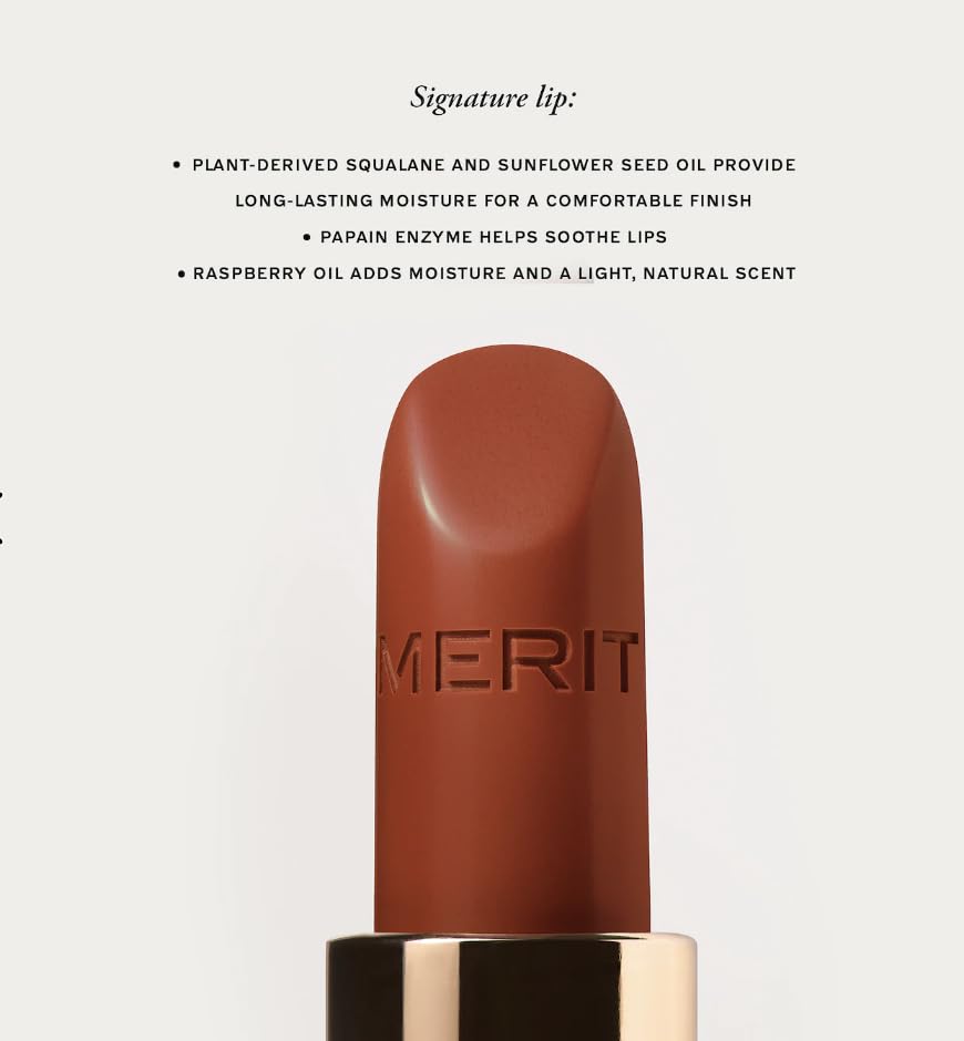 Merit Signature Lip Lightweight Satin Lipstick Cabo, 1 Count (Pack of 1)