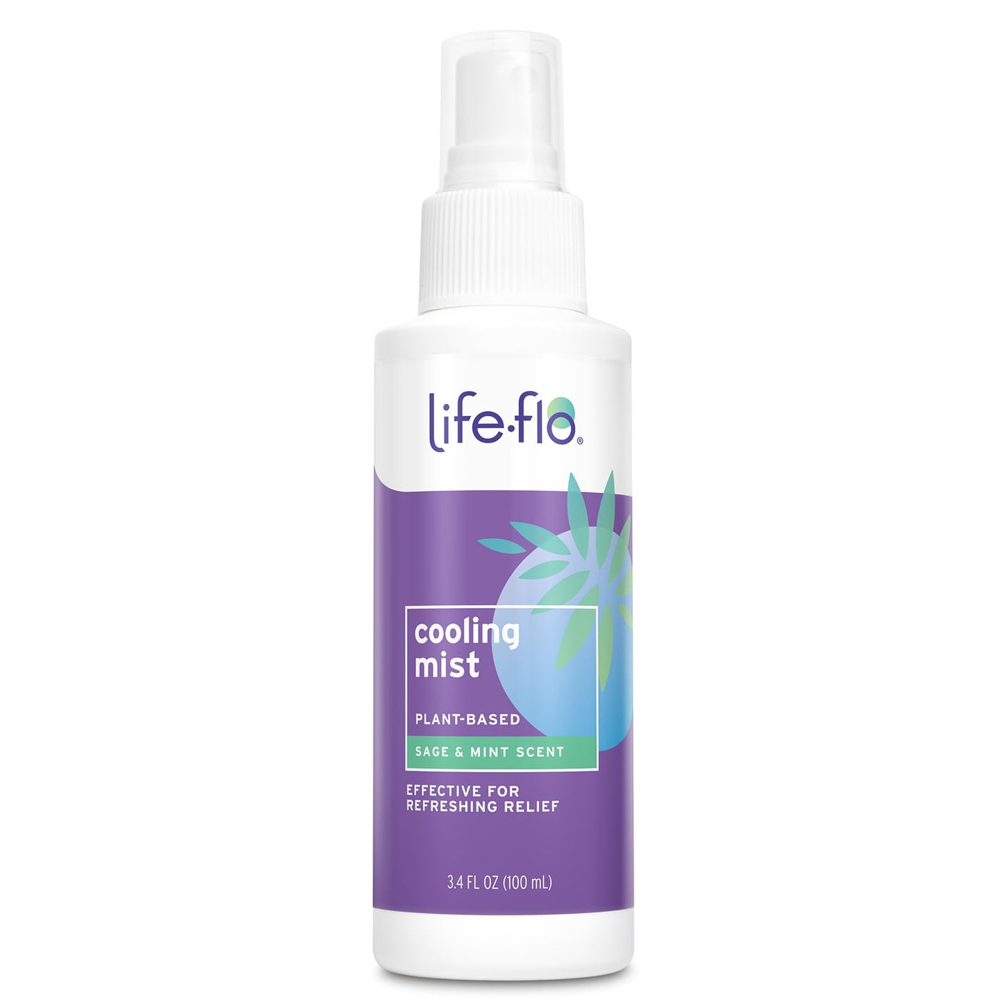 LIFE-FLO Cooling Mist - Refreshing Body Mist for Women - Instantly Cools Hot Flashes with Ginger, Organic Aloe Vera and Lavender - Fresh Sage Mint