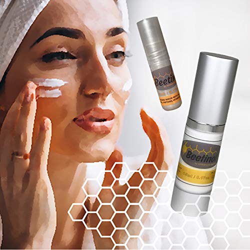 2 Beetinols Anti aging serums (15ml bottle & 5ml Roller Ball applicator) - Day/Night Eye & Face Serum : Bee Venom, Retinol, Peptides, Hyaluronic