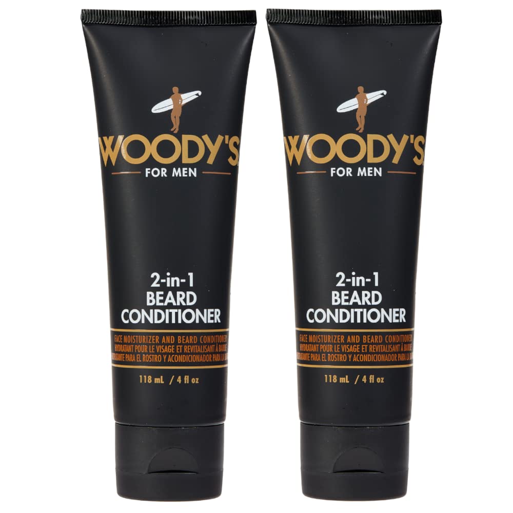 Woody's 2-in-1 Men Beard Conditioner, Beard Wash, Moisturize, Softens & Conditions Dry Flaky Beards, Enriched With Botanical Extracts and Essential