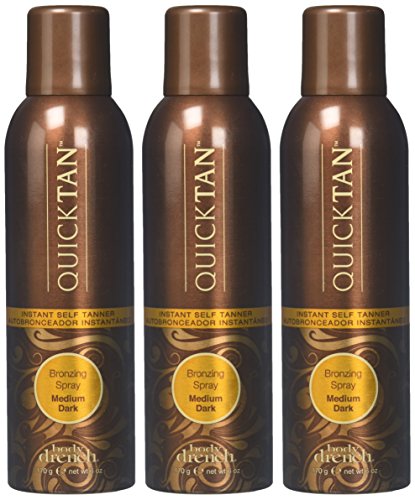 Body Drench QuickTan Instant Self Tanner Bronzing Spray, Medium/Dark Tan, 6 fl oz (Pack of 3)