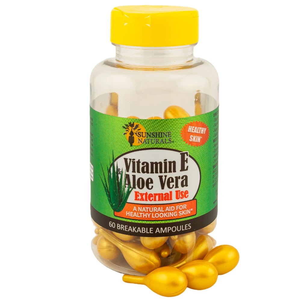 Sunshine Naturals Vitamin E and Aloe Vera Moisturizer. Hydrating Formula for Dry Skin, Soothing Relief, Nourishment, and Skin Elasticity. Promotes