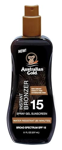 Australian Gold Spf#15 Spray Gel With Instant Bronzer 8 Ounce (235ml) (3 Pack)