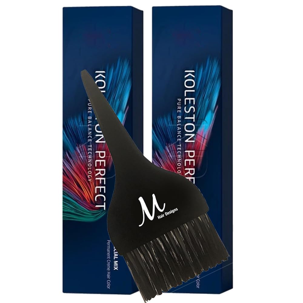 Koleston Perfect ME+ 0/66 Intense Violet Permanent Hair Color Creme 2 Ounce (Pack of 2) With Tint Brush - Long-Lasting Gray Coverage - Use