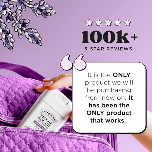 Poo-Pourri Lavender Vanilla Toilet Spray – Travel Size Odor Trap with Essential Oils & Plant-Based Ingredients – Citrus Scent