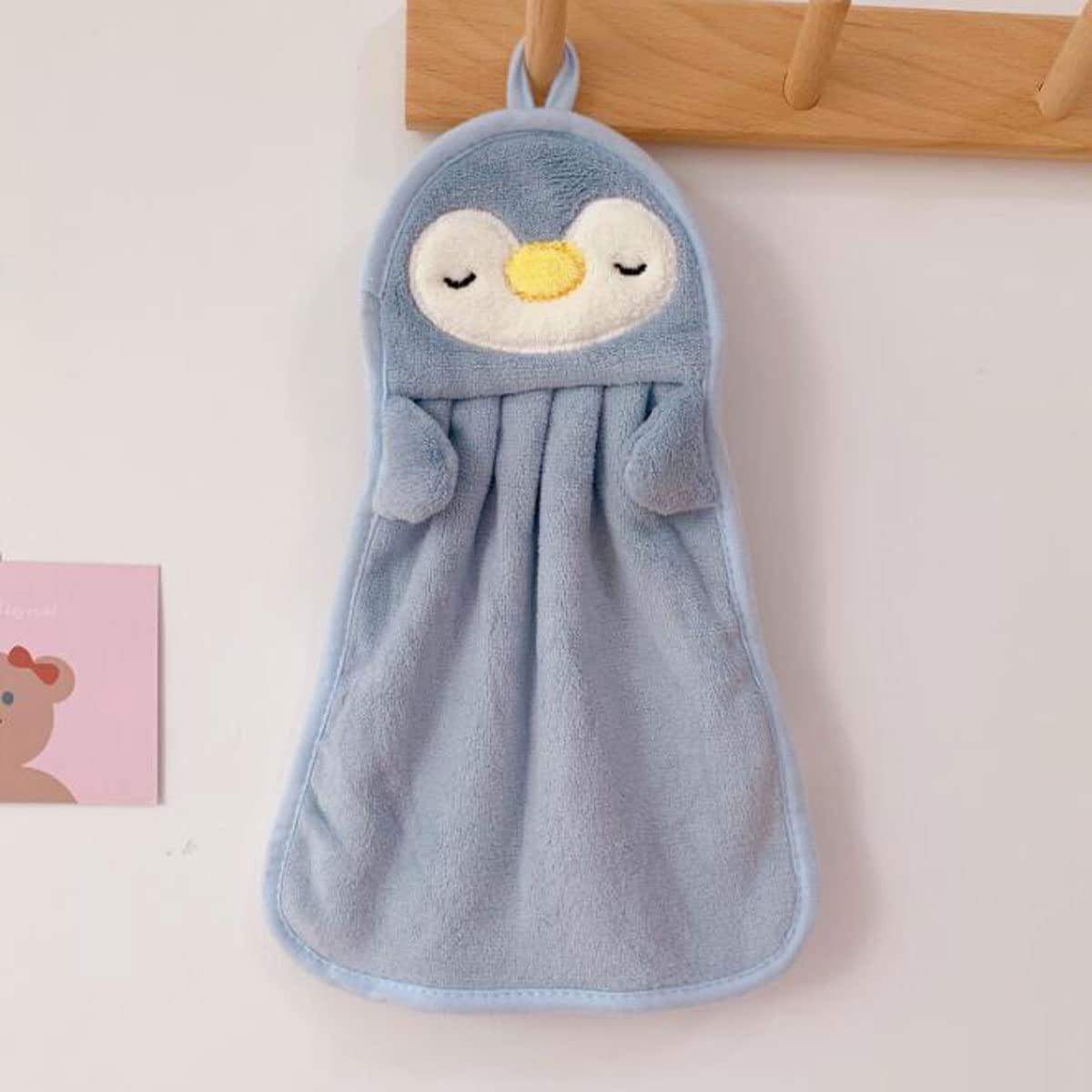 Ewanda 3 Pack Cute Hand Towels with Hanging Loop, Kids Hanging Towels for Kitchen & Bathroom