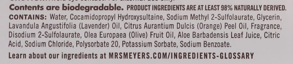 MRS. MEYER'S HAND SOAP,LIQ,LAVENDER, 12.5 FZ