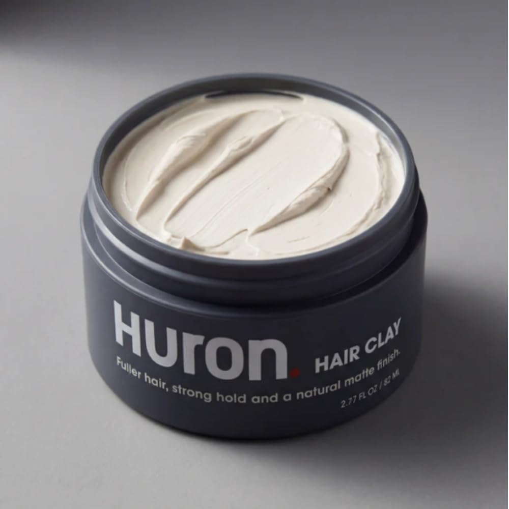 Huron Hair Clay for Men and Women - Premium Matte Finish Styling Clay, Firm Hold, Adds Texture, Fullness & Definition for a Natural Look, Clean Scent