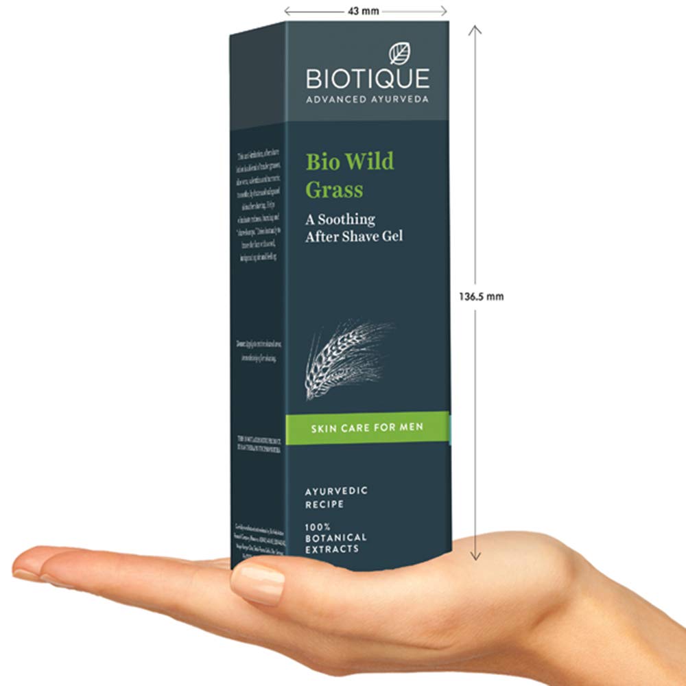 Biotique Bio Wild Grass A Soothing After Shave Gel for Men, 120ml i Eliminates Shave Bumps I 100% Natural & Organic