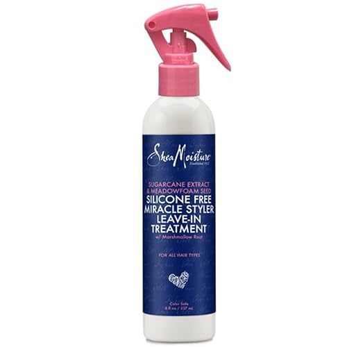 Shea Moisture Silicone Free Miracle Styler Leave In Conditioner Spray with Sugarcane Extract and Meadowfoam Seed, Unisex Leave In Treatment Detangler