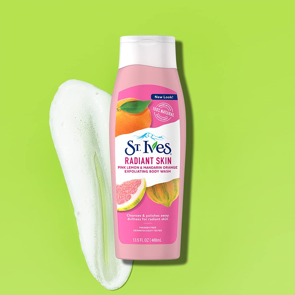 St. Ives Radiant Skin Body Wash Pink Lemon and Mandarin Orange, 13.5 Fl Oz (Pack of 1)