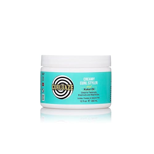 Curldaze Creamy Curl Styler with Kukui Oil, Vitamins A, C, and E. Moisturizing and Styling Curl for Curly Hair, Great for Twist-Outs, Braid Outs, Wash