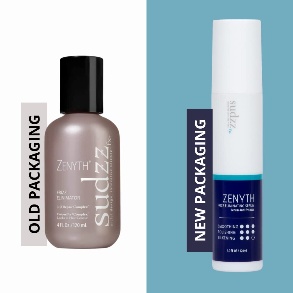 SUDZZFX Zenyth Frizz Eliminator Serum - Heat Protector, Smoothing Styling Serum for Damaged Hair - 4 Fl Oz