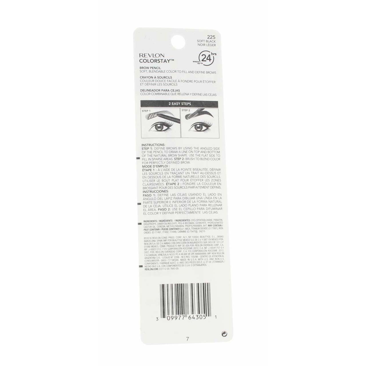 Revlon ColorStay Brow Pencil, Soft Black, 0.012 Ounce