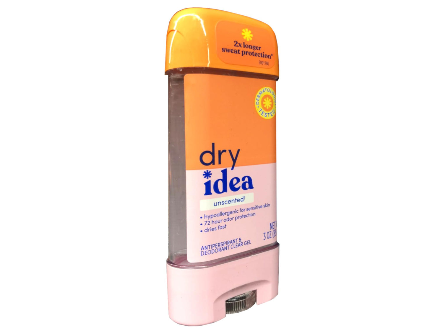 DRY IDEA Advanced Dry Unscented Antiperspirant & Deodorant Clear Gel, 3 Oz (Pack of 3)