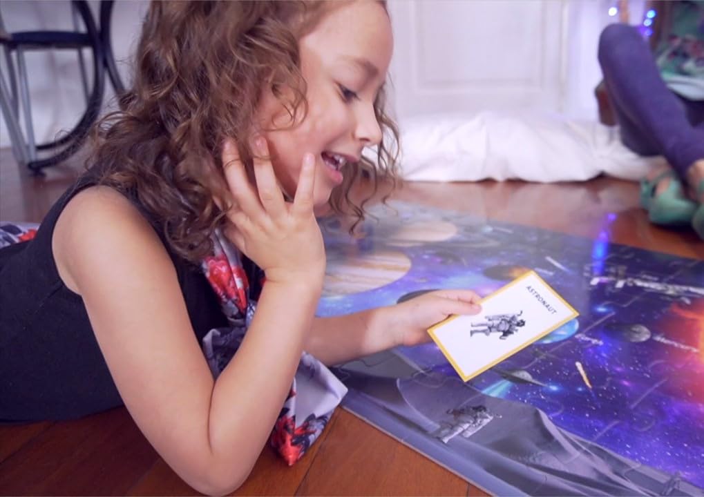 Solar System Spy Puzzle – 48 Piece Space Floor Puzzle with Flashcards & Magnifying Glass, 2ft x 3ft Educational Puzzle for Kids Ages 4-8