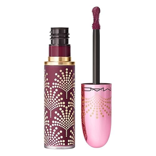 MAC Limited Edition Bubbles & Bows Powder Kiss Liquid Lipcolour - It's A Tie! (Berry Purple) - 0.17 fl oz / 5 mL