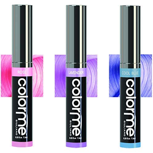Colorme Temporary Hair Color, Hair Chalk alternative 3PK (Rose, Lavender, Cool Blue)