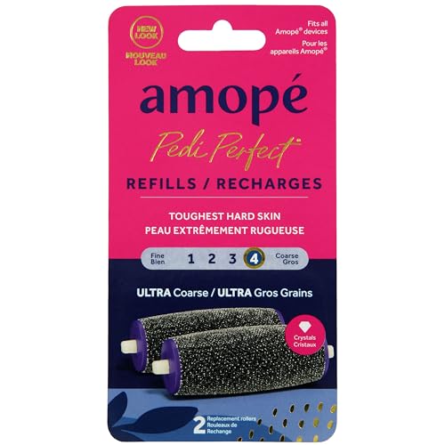 Amope Pedi Perfect Electronic Foot File Refills - Ultra Coarse, Removes Hard and Dead Skin - 2 Count