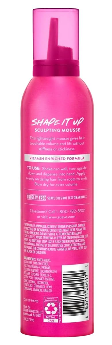 Suave Mousse Shape It Up Sculpting 9 Ounce (Pack of 3)