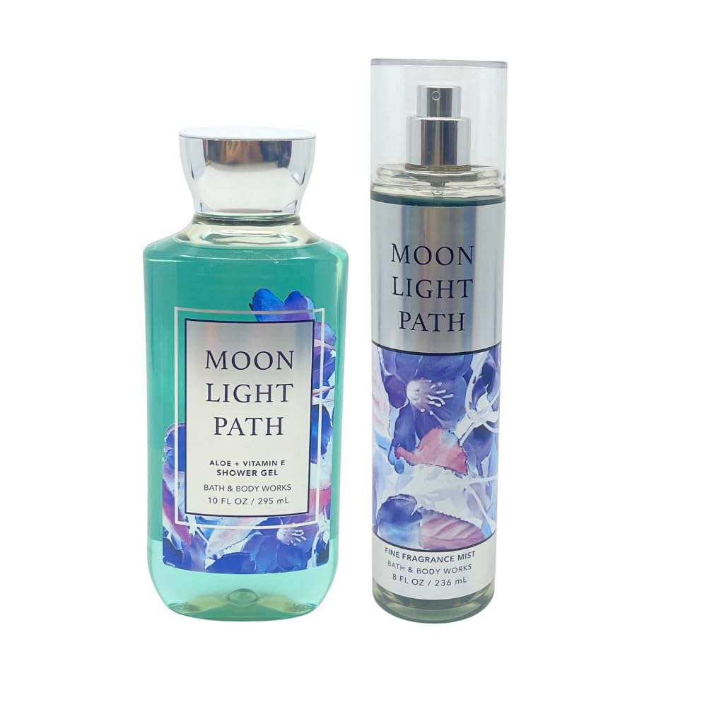 Bath & Body Works Moonlight Path 2pc bundle Shower Gel 10 fl oz and Mist 8 fl oz - Gift Set for Women