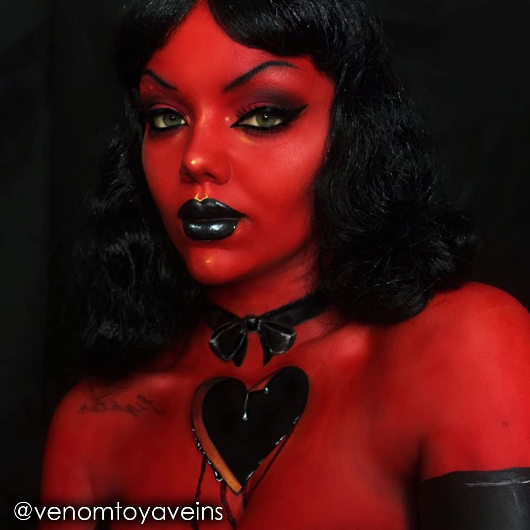 Mehron Makeup Fantasy FX Cream Makeup | Water Based | Halloween | Red Face & Body Paint For Adults 1 fl oz (30ml) (RED)
