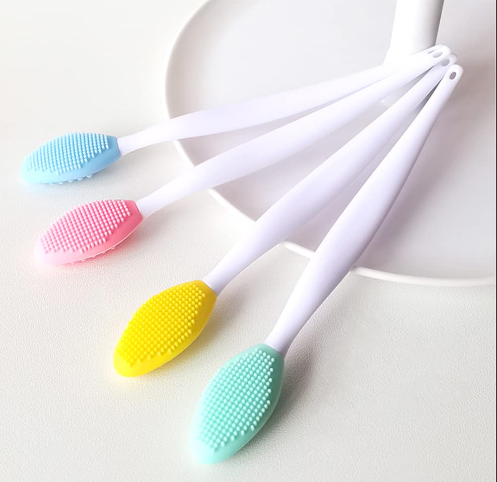 Doromy 18 Pack Silicone Exfoliating Lip Brush Exfoliator Soft Double-Sided Lip Brushes Lip Scrub Soft Cleaning Nose Brush Beauty Tool for Smoother