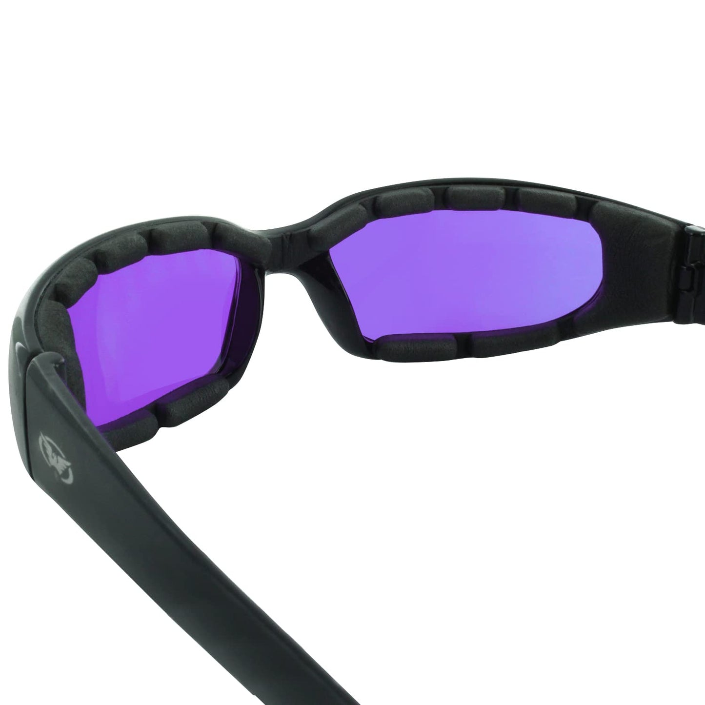 Global Vision Chicago Padded Riding Glasses (Black Frame/Purple Lens)